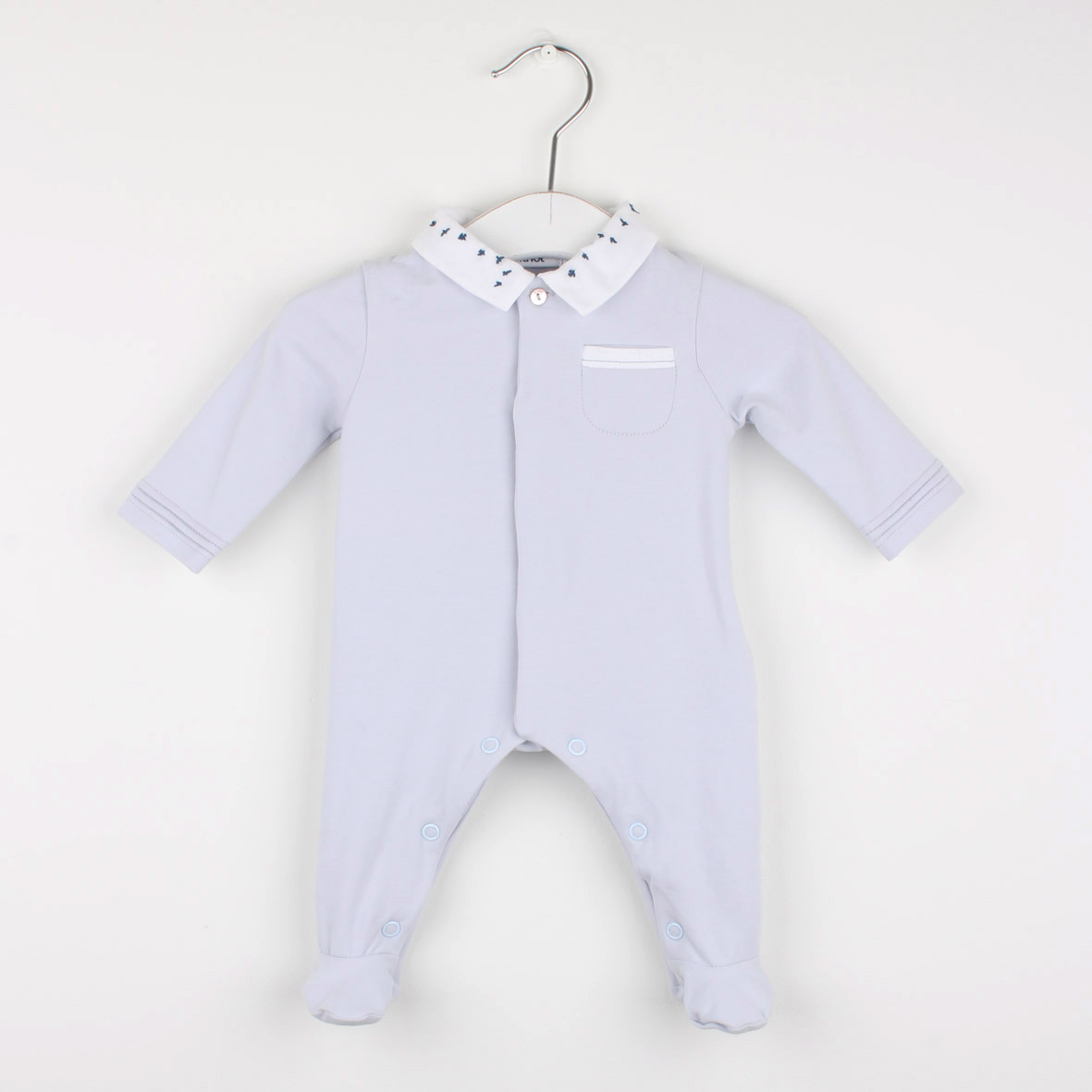 Babygrow gola bordado voo pássaros Babygrow gola bordado voo pássaros