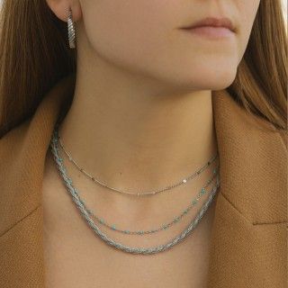 Stainless steel silver twisted chain necklace 5600499164006