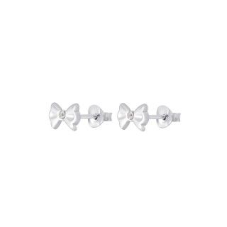 Silver bow stud earrings - Rose 5609232433607