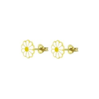Silver daisy flower stud earrings 5609232433836