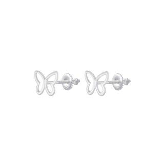 Silver butterfly screw back earrings 5609232433898