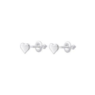 Silver heart screw back earrings 5609232433911