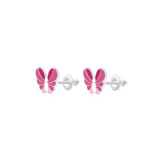 Silver butterfly screw back earrings 5609232434161