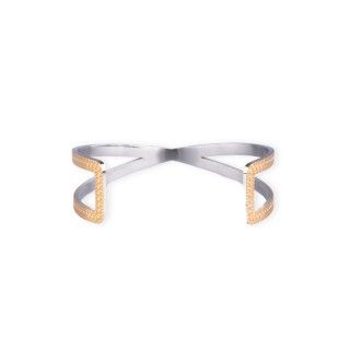 Golden stainless steel cross bracelet 5600499157763