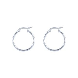 Silver simple stainless steel hoop earrings 5600499164150