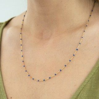 Golden steel necklace with beads 5609232441657