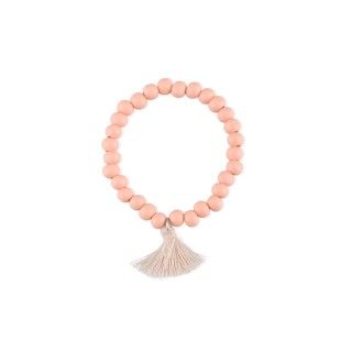 Elastic bracelet with beads and pompom 5600499162897