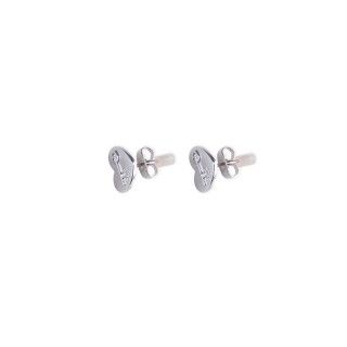 Brass heart earrings with silver key 5600499111789