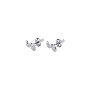 Silver moustache brass earrings 5600499111376