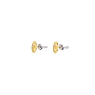 Brass yellow peace symbol earrings 5600499111529