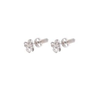 Silver bow brass earrings 5600499111383