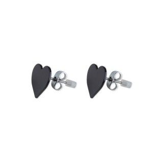 Black heart brass earrings 5600499102015