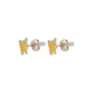 Yellow butterfly brass earrings 5600499166642