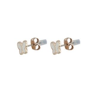 White butterfly brass earrings 5600499166703