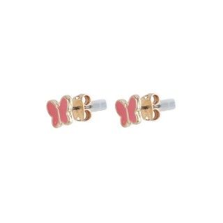Pink butterfly brass earrings 5600499166710
