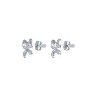 Silver bow brass earrings 5600499166802