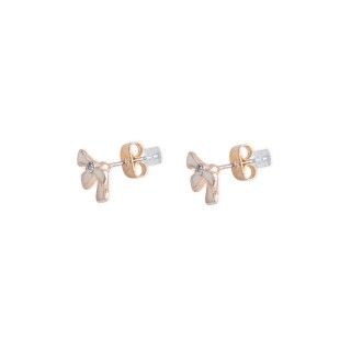 beige bow brass earrings 5600499167137