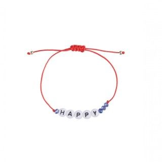 Waxed cord bracelet Happy beads 5609232512340