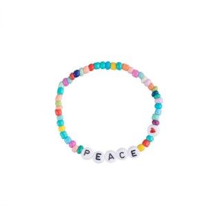 Elastic PEACE seed beads bracelet 5609232512692