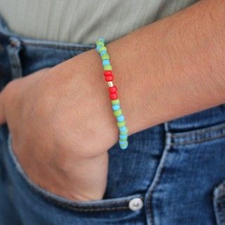 Pulseira elstica missangas coloridas 5609232512401