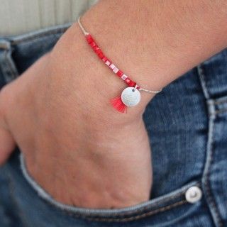 Beaded and pompom bracelet 5609232519479
