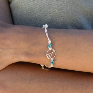 Waxed bracelet Shades of Ocean 5609232558713