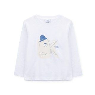 T-shirt manga comprida menino algodão orgânico "K" Attention 5609232496152