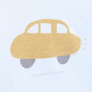 T-shirt manga comprida bebé algodão orgânico A Happy Car 5609232503256