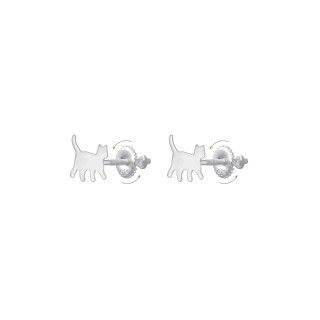 Silver cat thread earrings 5609232579534