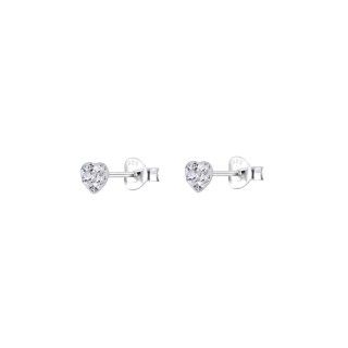 Silver shiny heart earrings 5609232579633