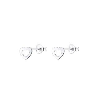 Silver heart outline earrings 5609232579619