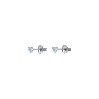 Silver shiny heart earrings 5609232584408