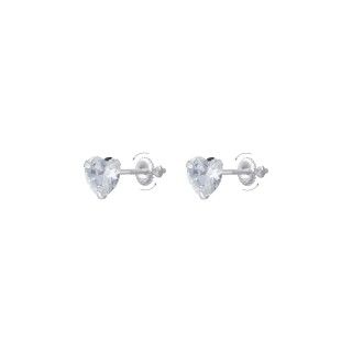 Silver thread shiny heart earrings 5609232580530