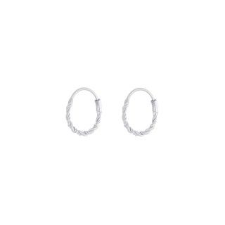 Twisted silver hoop earrings 5609232581940