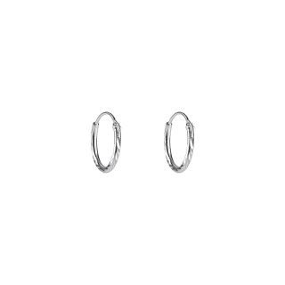 Hammered effect silver hoop earrings 5609232582718
