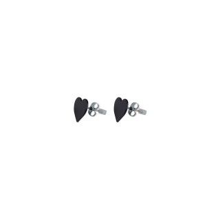 Black heart brass earrings 5600499102015