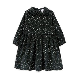 Citron Flowers Dress for girls in corduroy 5609232640951