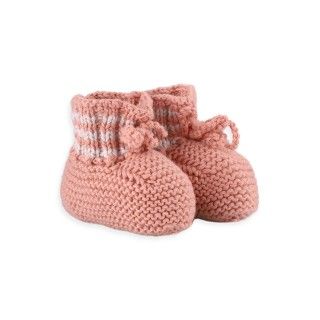 Newborn knitted cotton booties 0-3 months 5609232665541