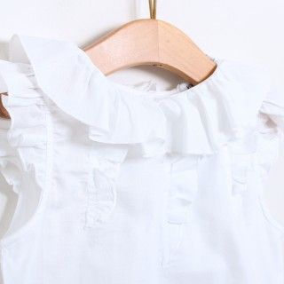 Blusa de menina em algodo com folhos 5609232778418