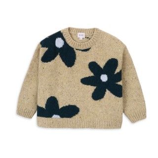 Camisola de tricot Big Flowers de menina 12 meses a 8 anos 5609232757406