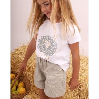Isla shorts for girl in cotton twill 5609232767382
