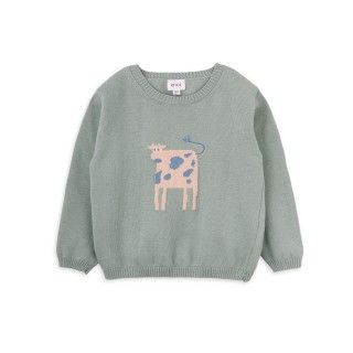 Cow knitted sweater in cotton 5609232740095