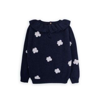 Flowers knitted sweater for girl 5609232792247