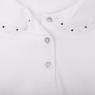 Dots polo for girl in organic cotton 5609232797716