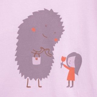 T-Shirt Fluffy Flower de menina em algodo orgnico 5609232850039