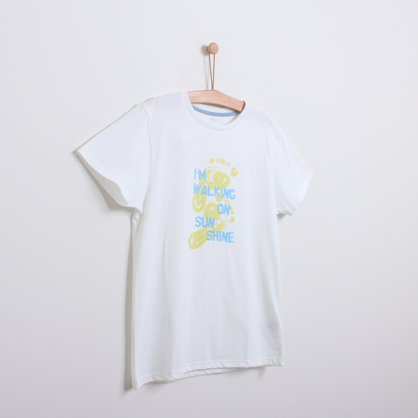 T-shirt Pai manga curta algodo Walking on Sunshine