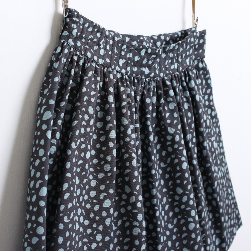 Skirt cotton Painted Grey Dots