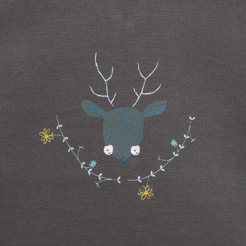 Baby long sleeve t-shirt cotton Floewrs Deer