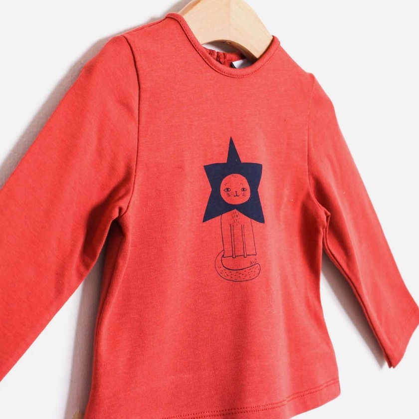 Girl long sleeve t-shirt cotton Gato Estrela