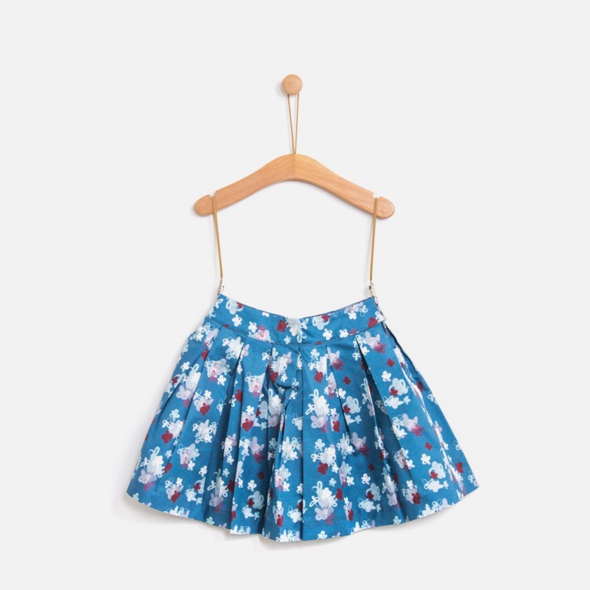 Skirt algodo My Blueberry Flowers